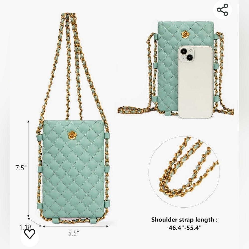 Montana West Small Crossbody Quilted Cell Phone Purse - Picture 5 of 10